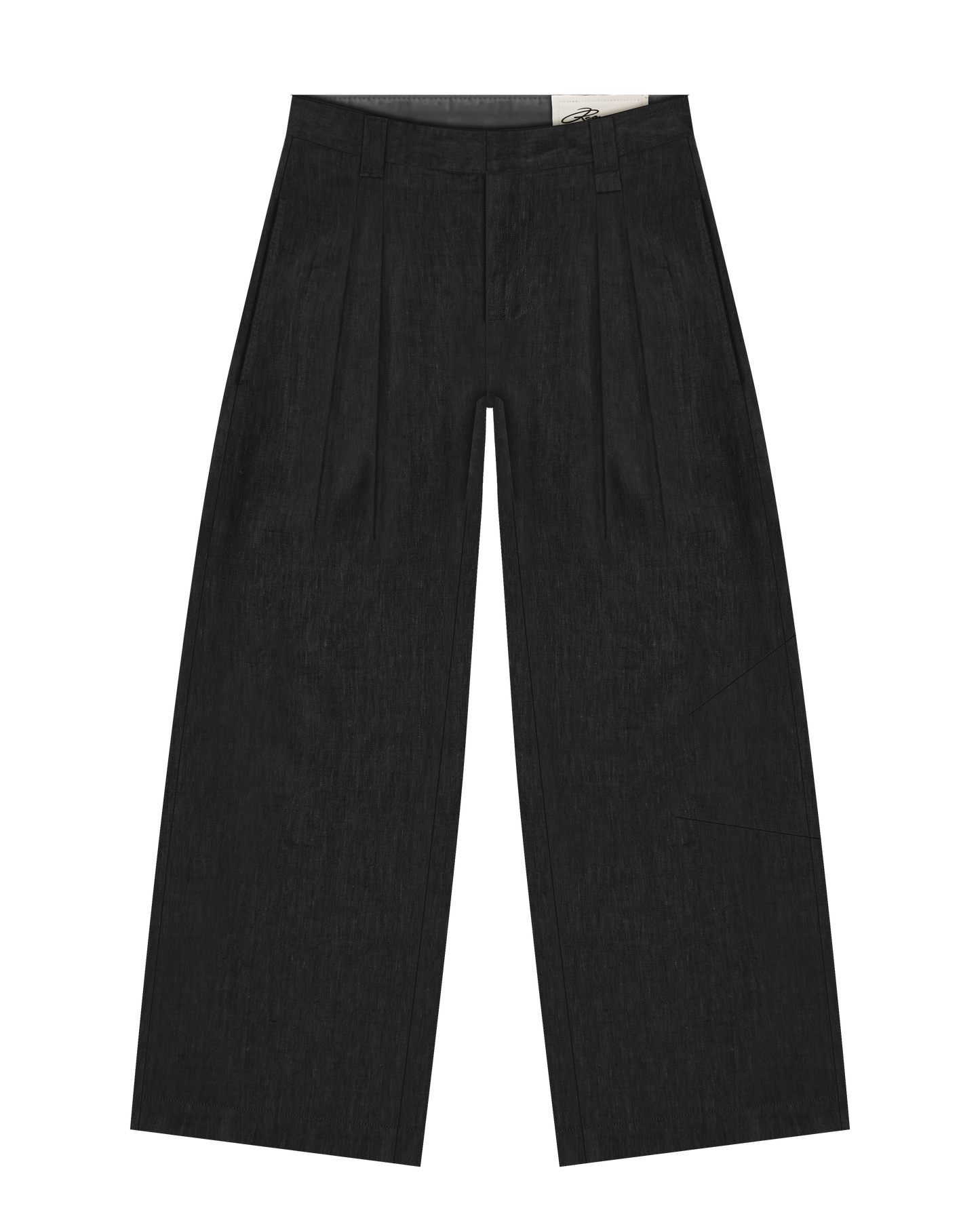 Reaven Black Linen Pleated Pants