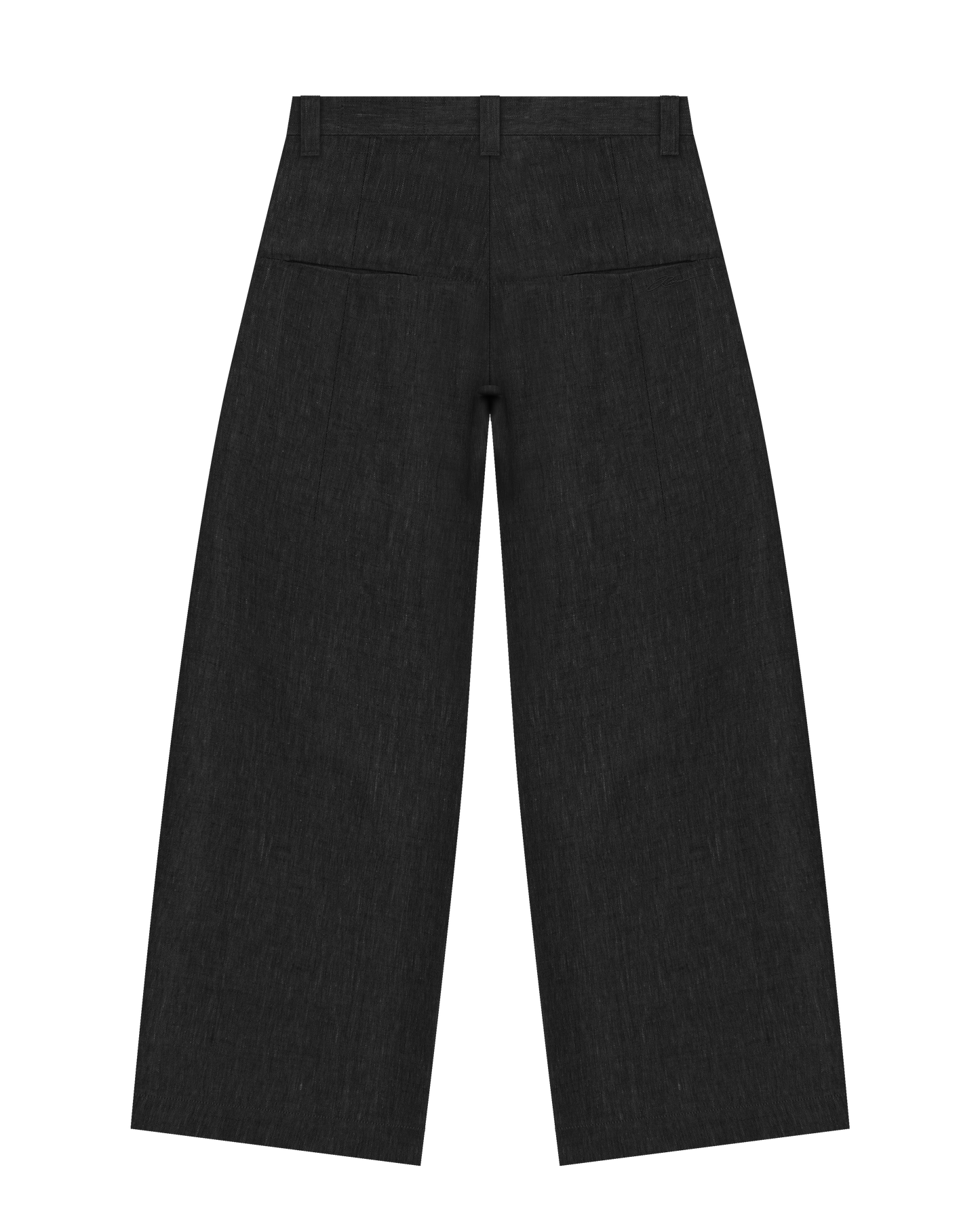 Reaven Black Linen Pleated Pants