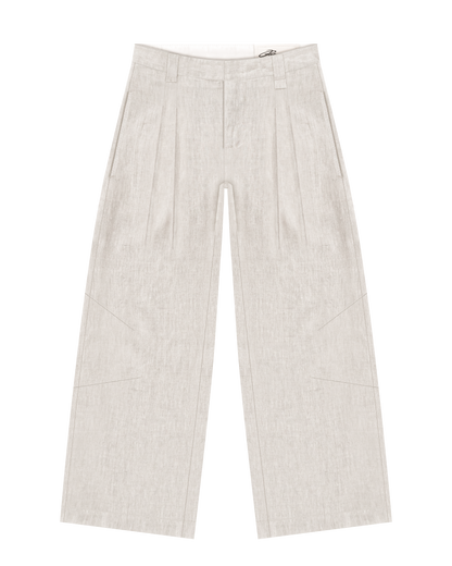 Reaven Natural Linen Pleated Pants