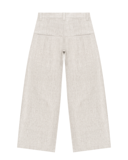 Reaven Natural Linen Pleated Pants