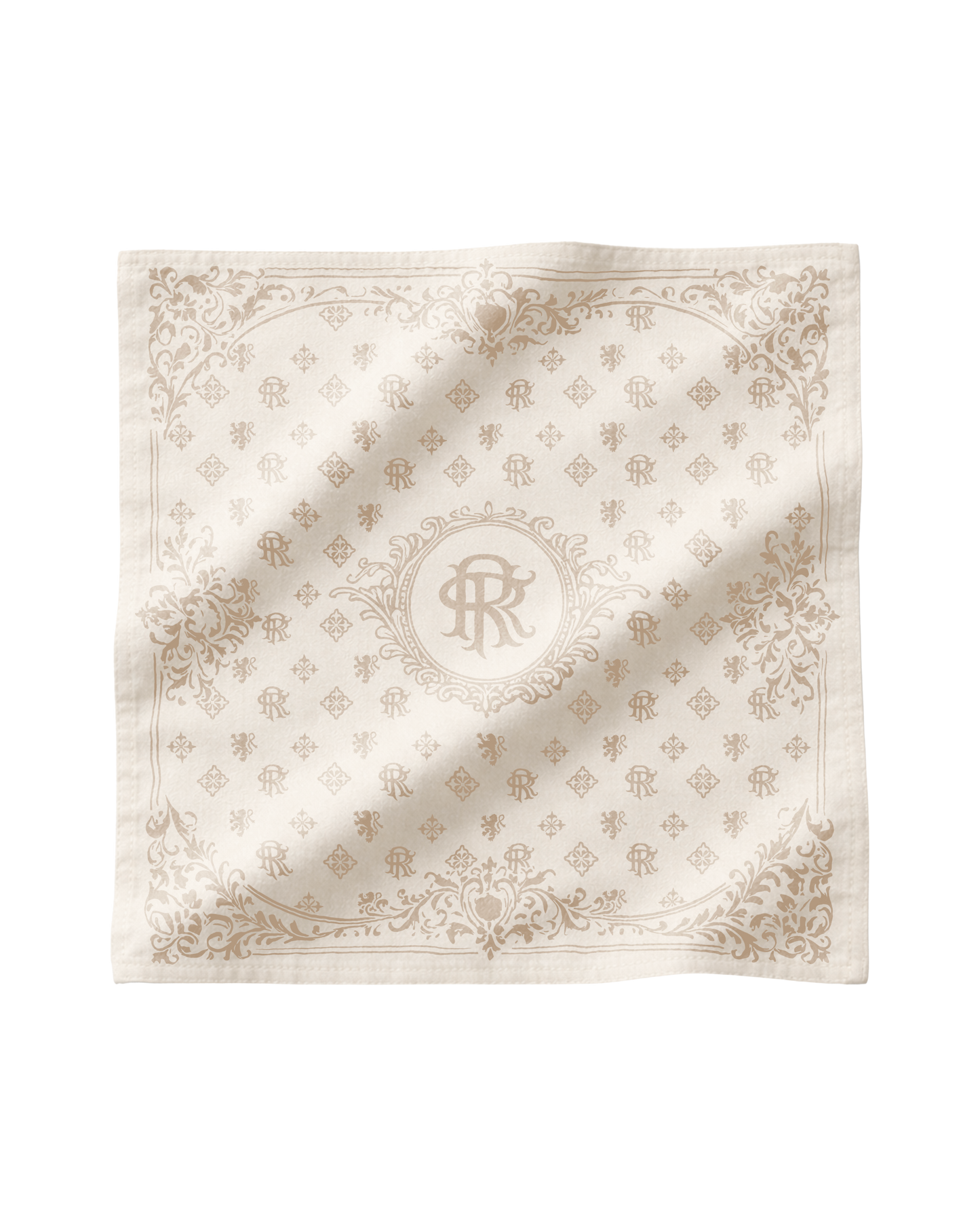 Reaven Cream Stamp Foulard