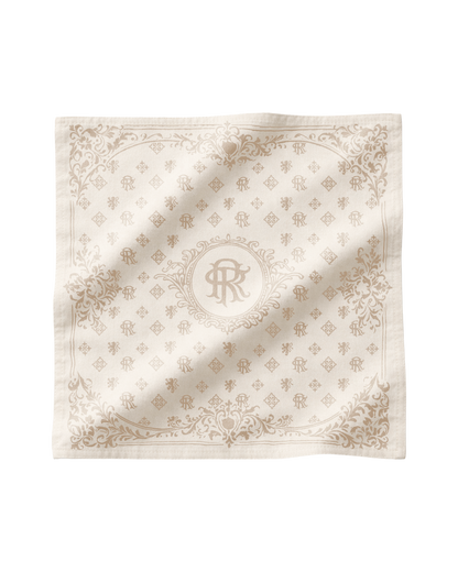 Reaven Cream Stamp Foulard