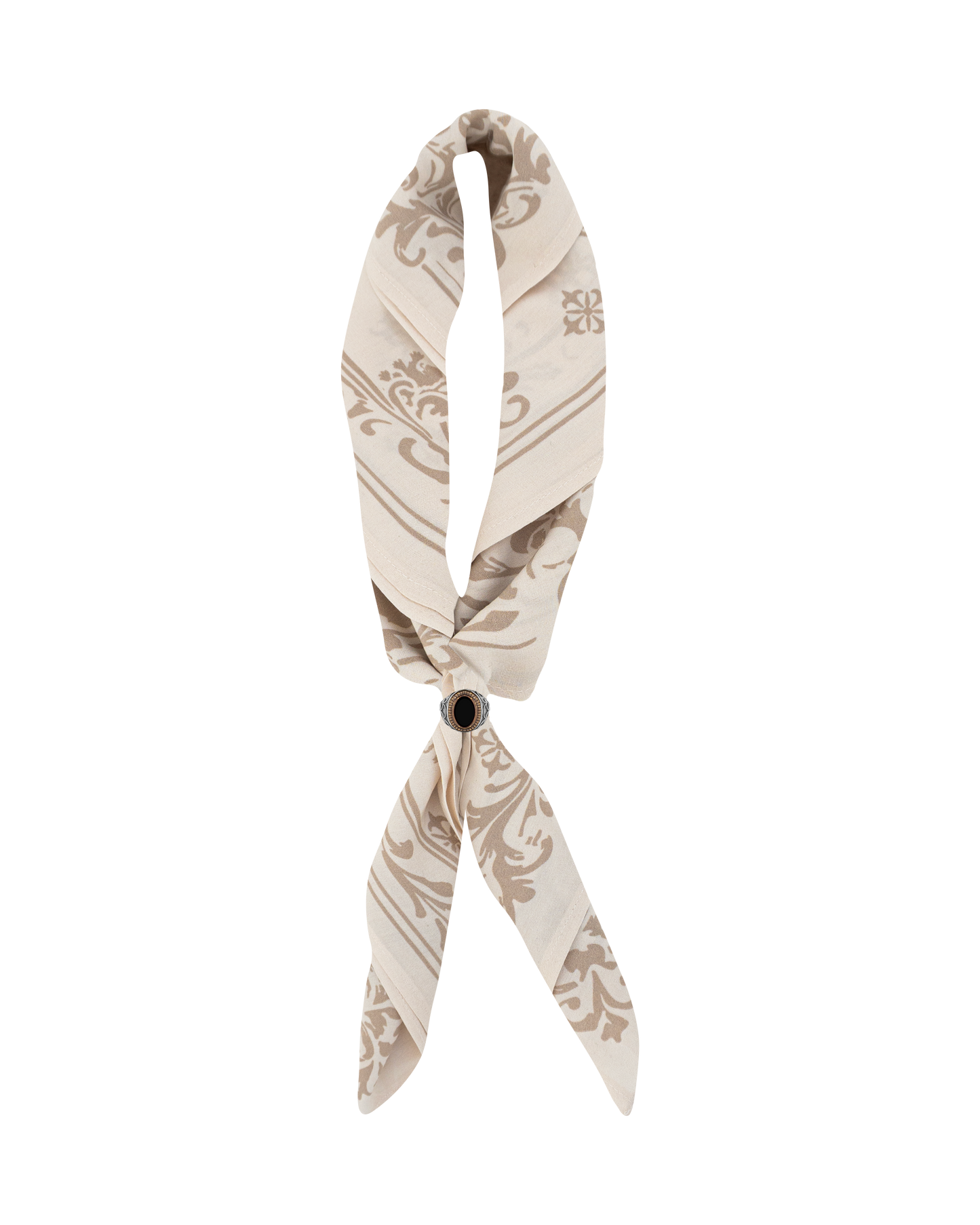 Reaven Cream Stamp Foulard