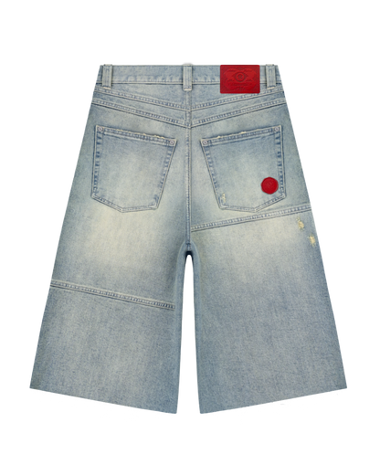 Reaven Aged Blue Stamp Jorts