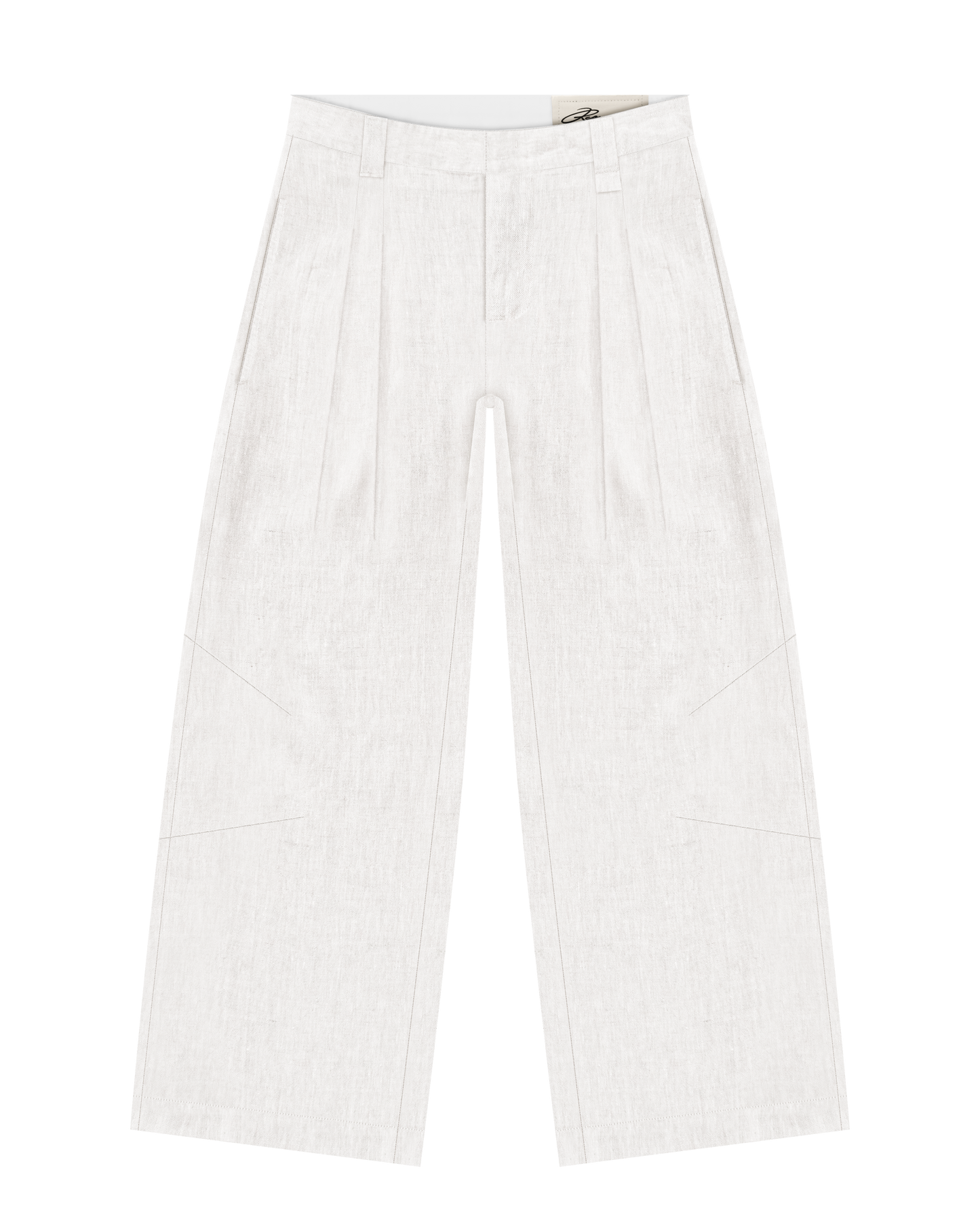 Reaven White Linen Pleated Pants