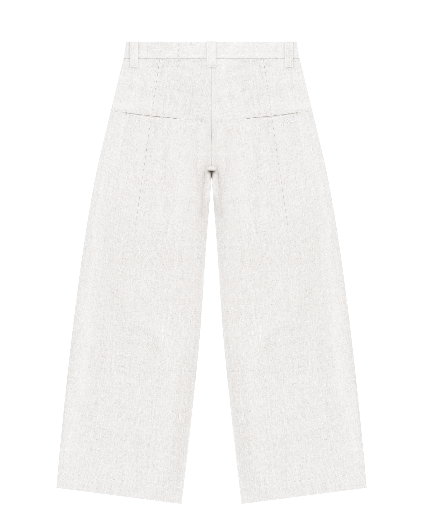 Reaven White Linen Pleated Pants