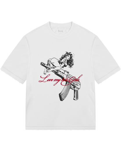 Reaven White Gun Girl T-Shirt