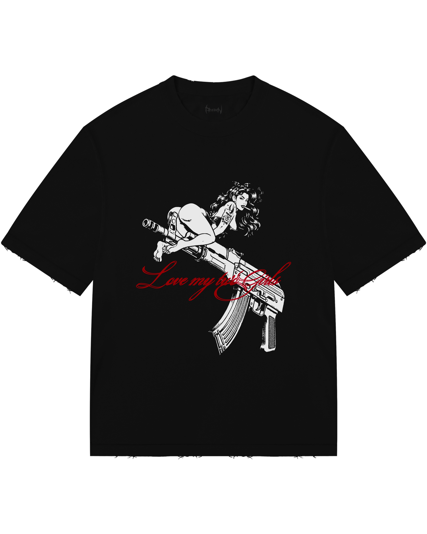 Reaven Black Gun Girl T-Shirt