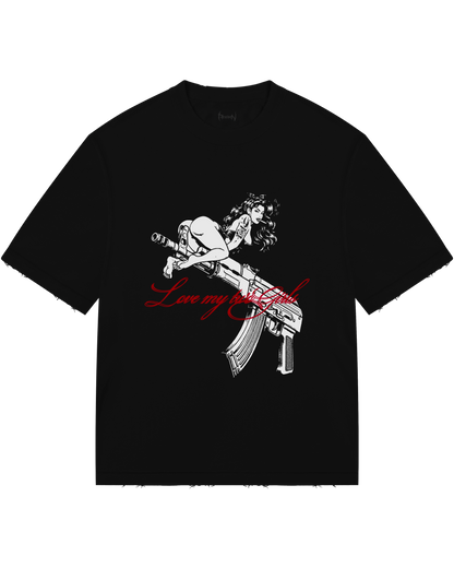 Reaven Black Gun Girl T-Shirt