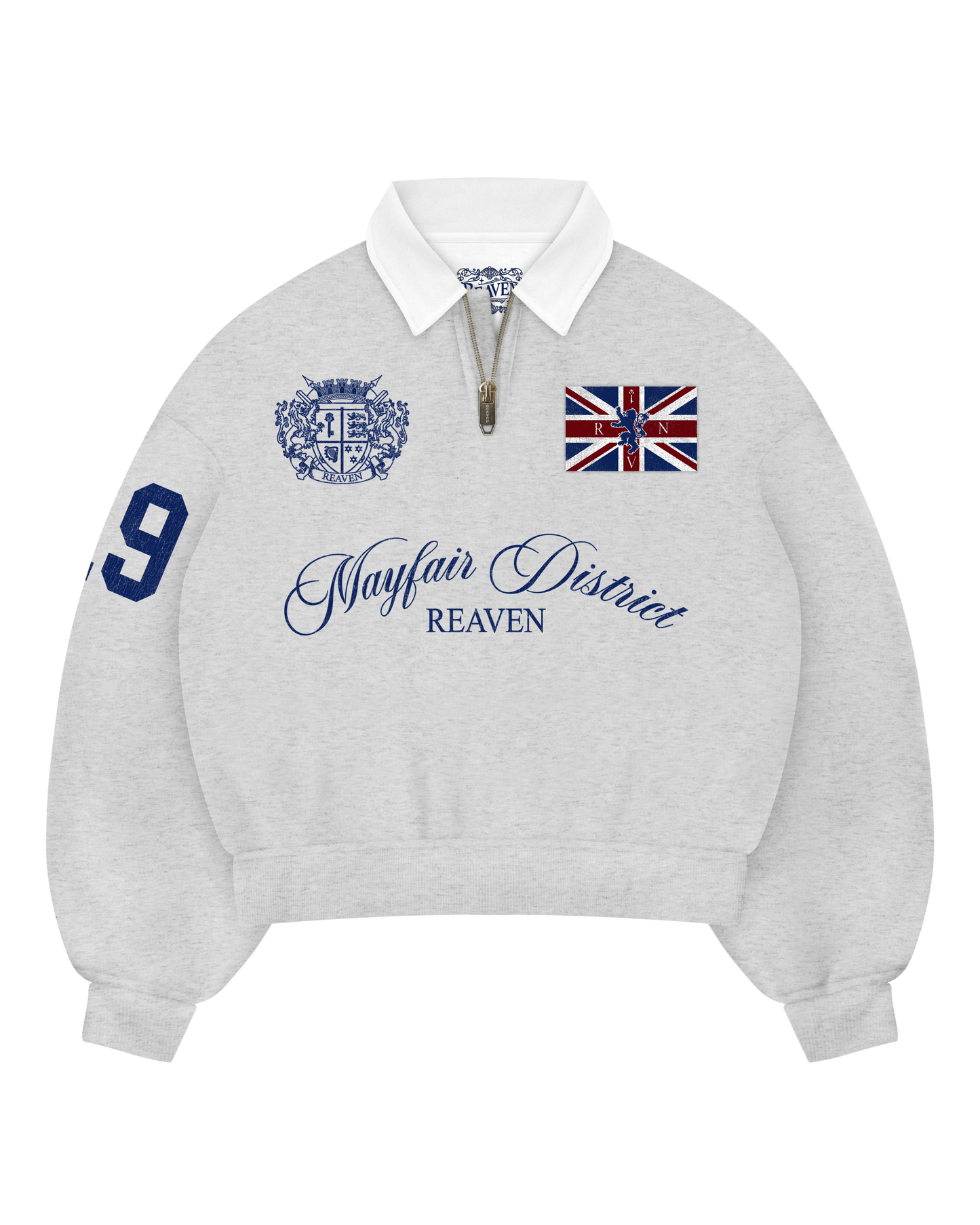 Reaven Grey Mayfair Half-Zip Polo