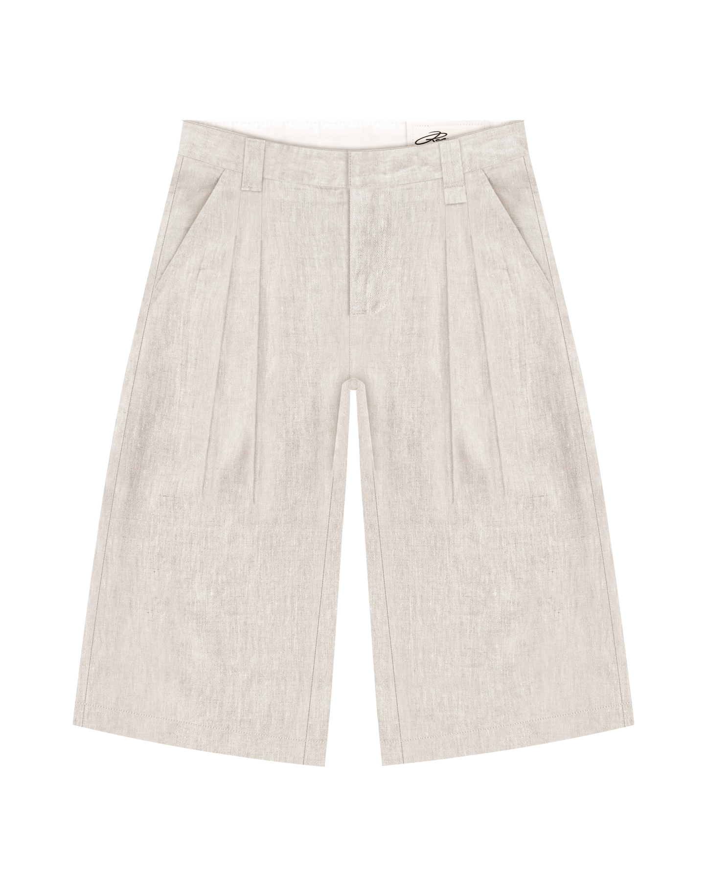 Reaven Natural Linen Pleated Jorts