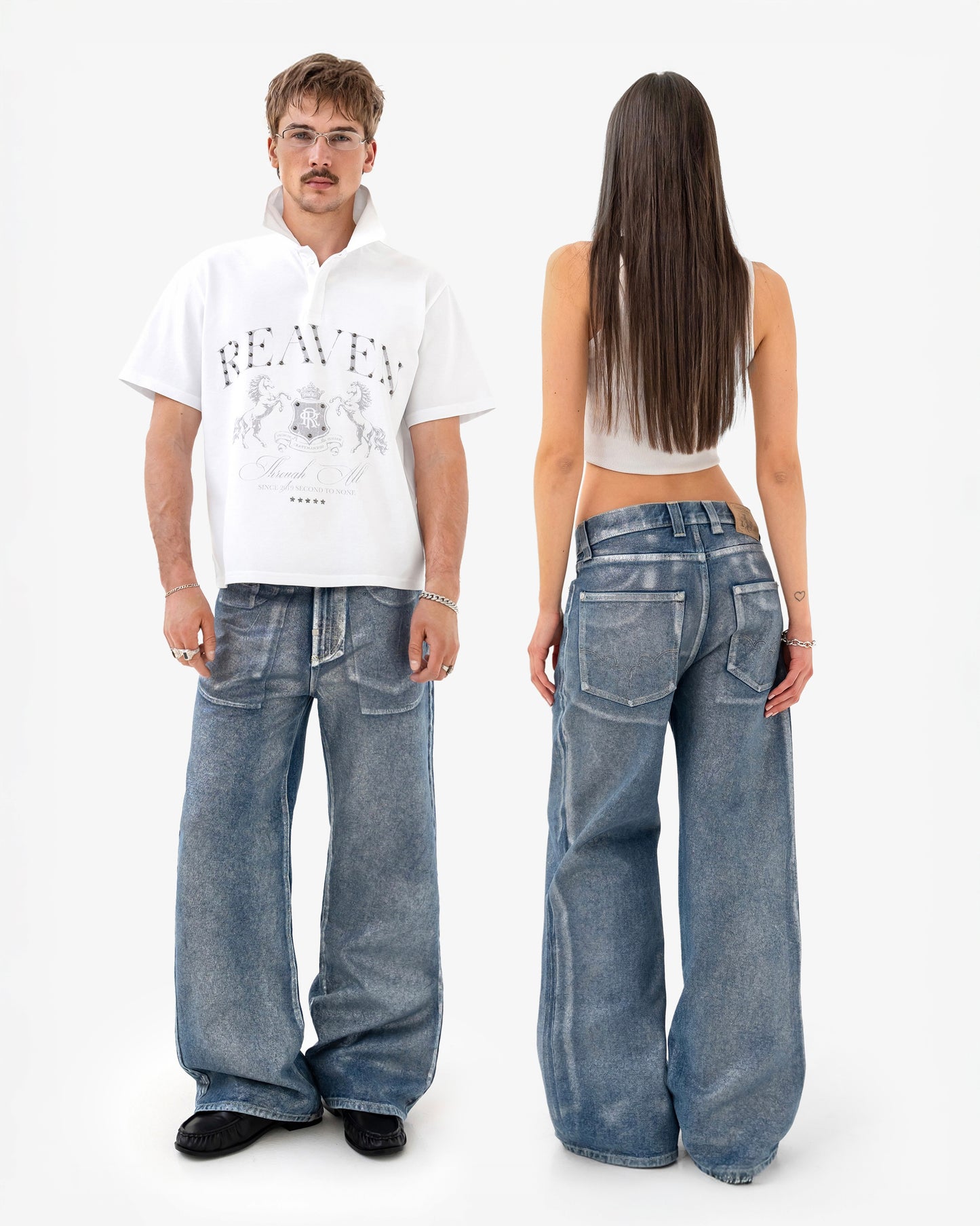 Reaven Chrome Tears Bootcut Denim Jeans