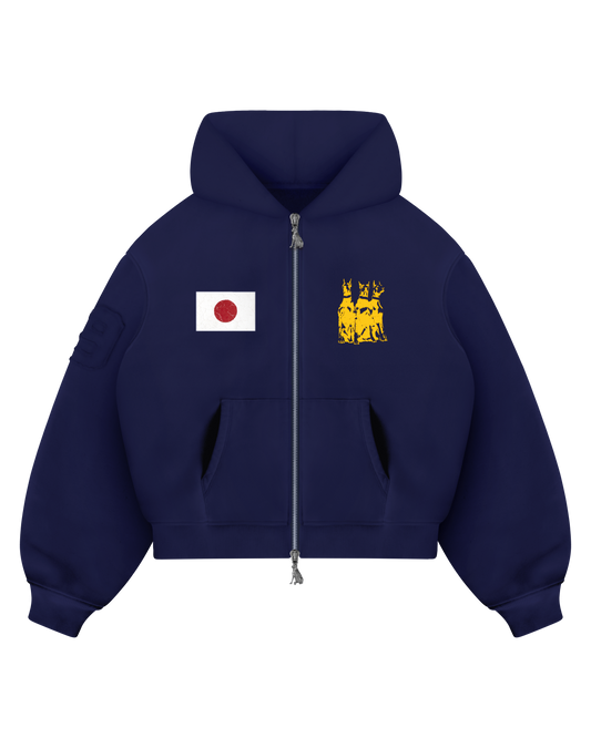 Reaven Navy Run Tha Streetz Zip Hoodie