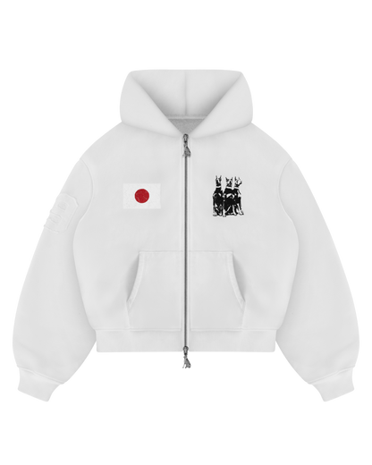 Reaven White Run Tha Streetz Zip Hoodie