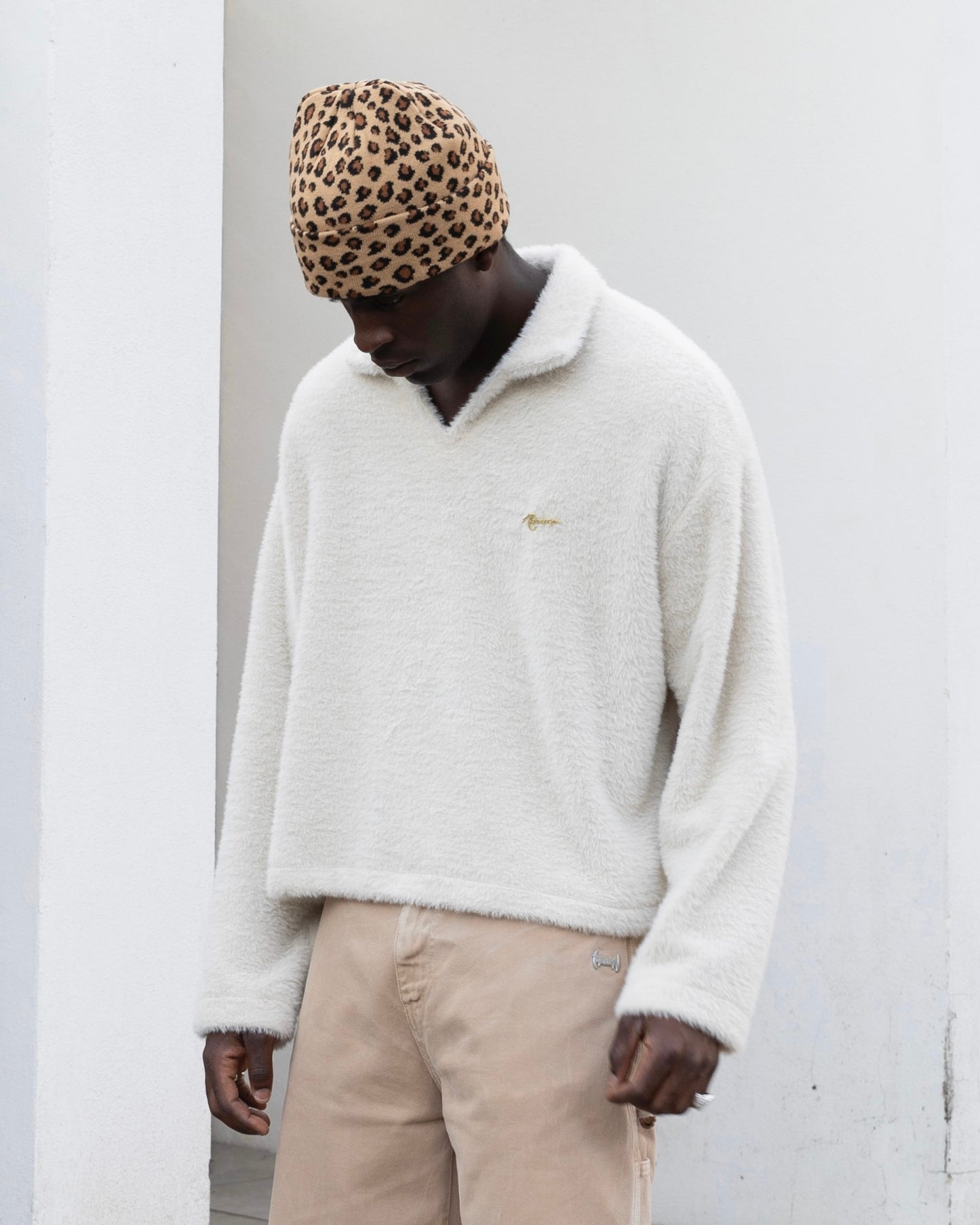 Reaven Beige Leopard Beanie