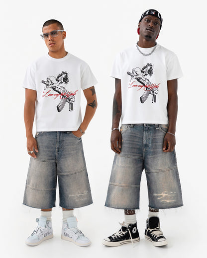 Reaven White Gun Girl T-Shirt