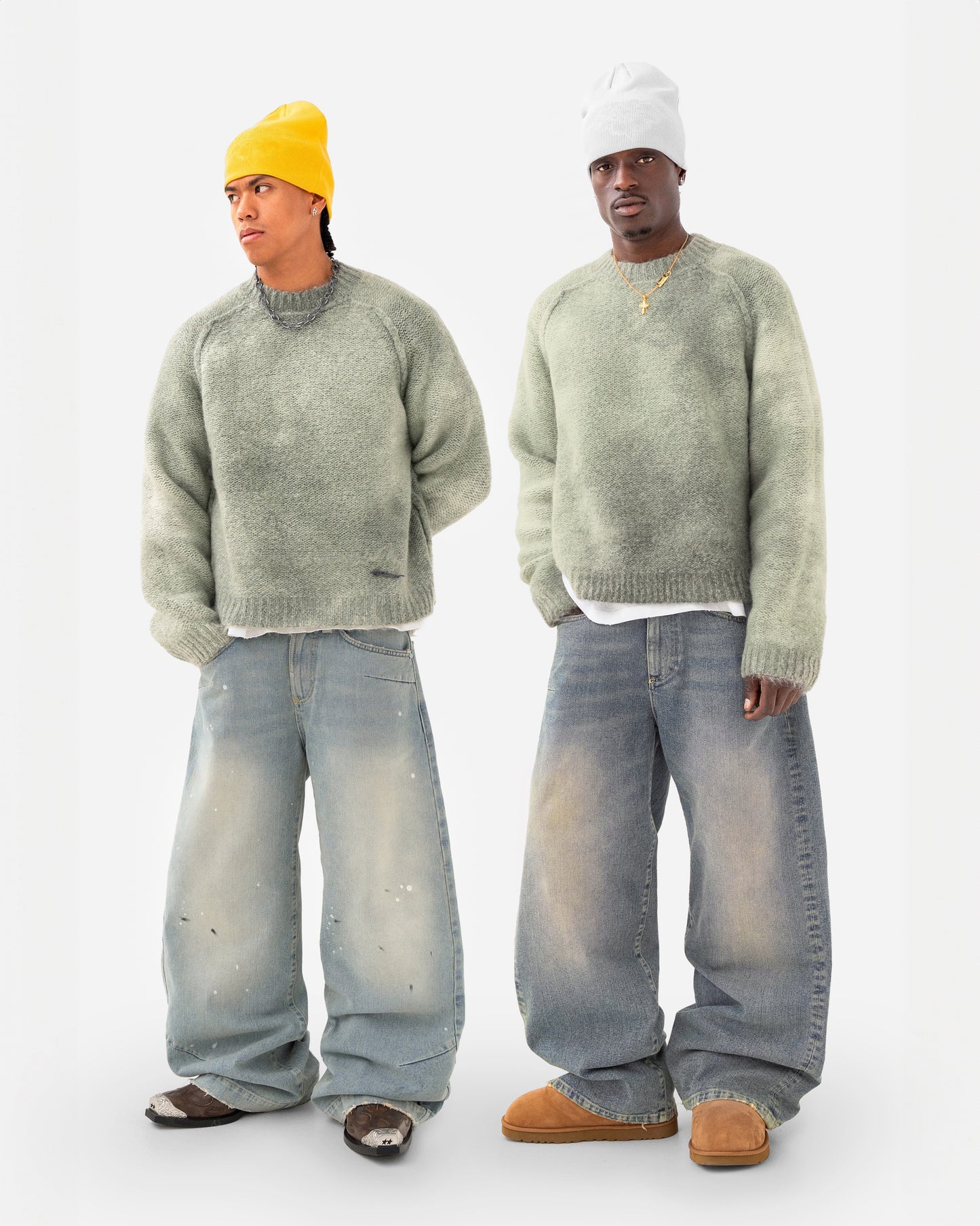 Reaven Matcha Green Nuvola Mohair Knit