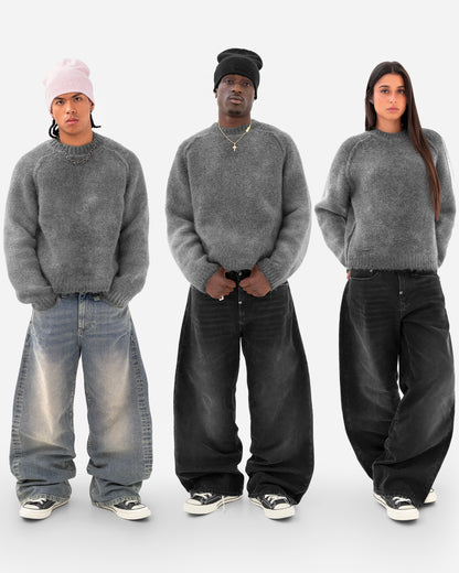 Reaven Onyx Grey Nuvola Mohair Knit