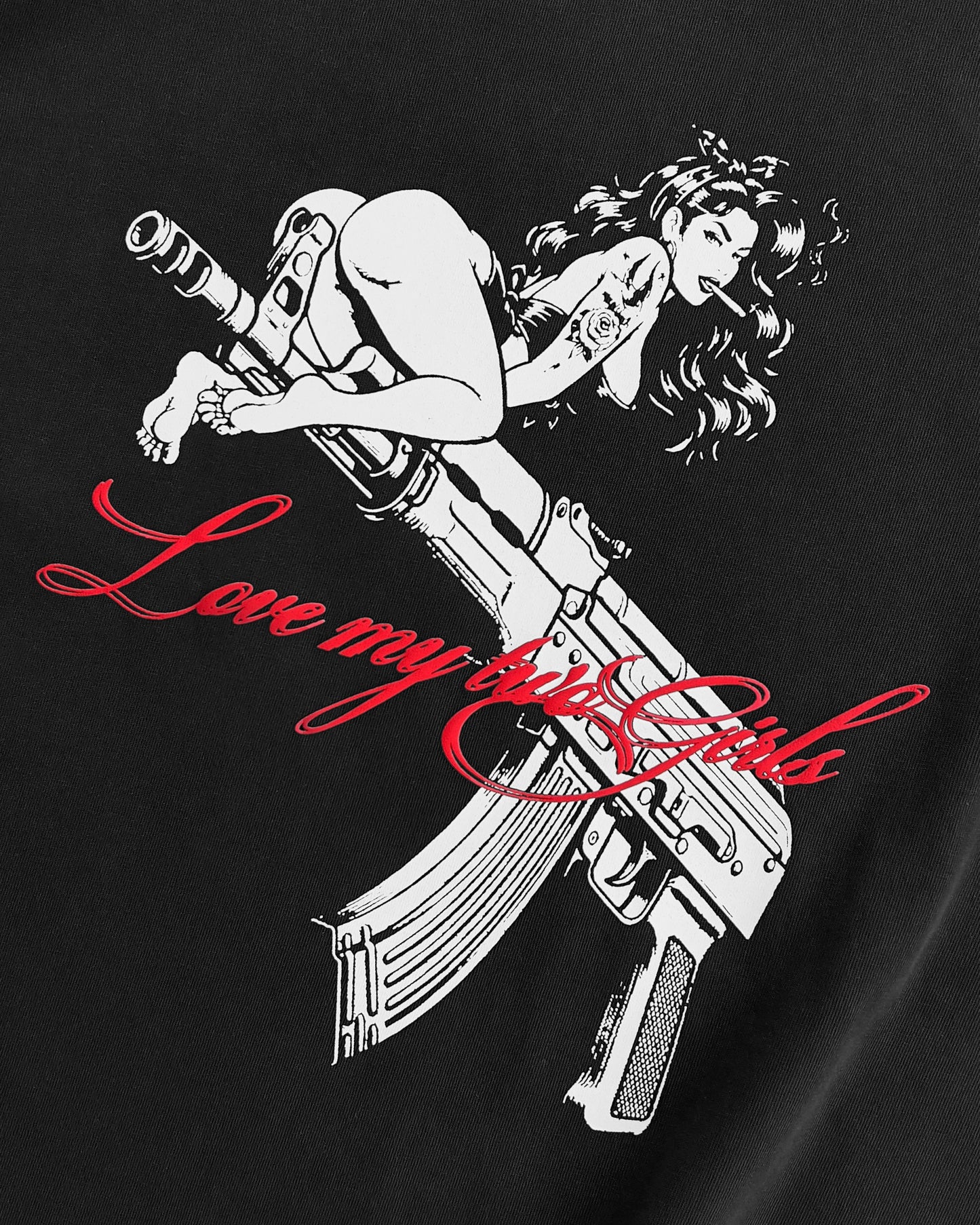 Reaven Black Gun Girl T-Shirt