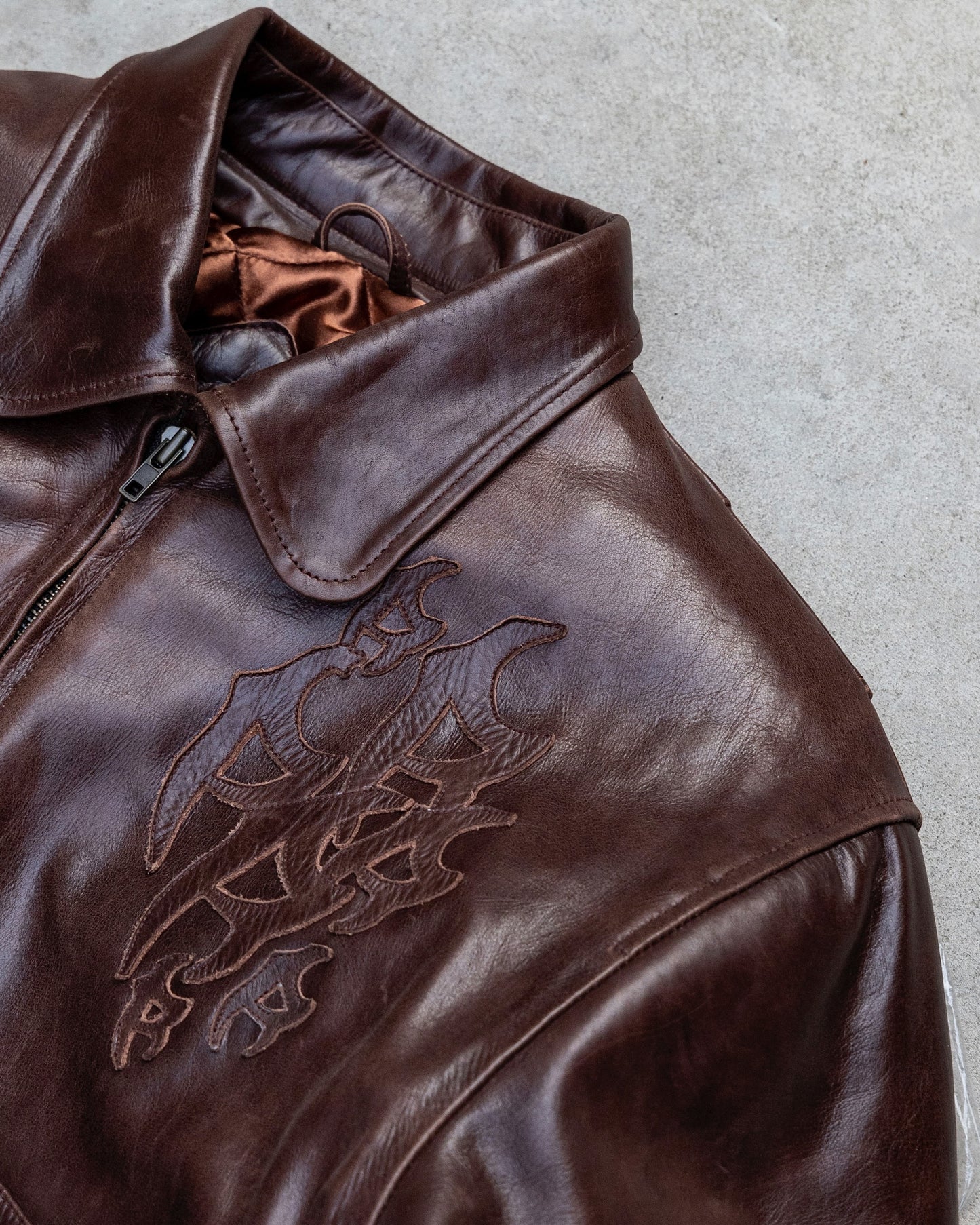 Reaven Vintage Brown R-Nation Leather Bomber Jacket