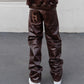 Reaven Vintage Brown R-Nation Leather Pants
